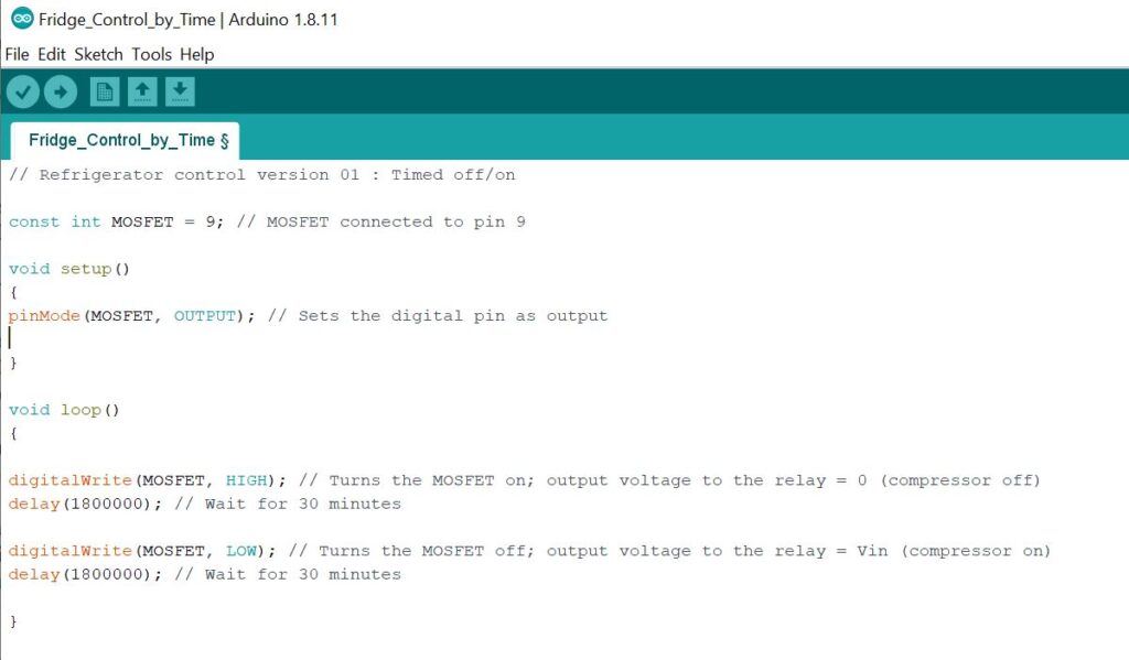 Arduino code - control by time