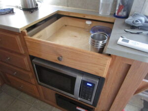 New drawer where stovetop was