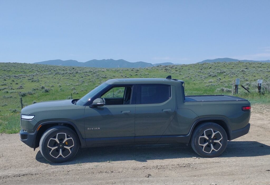 Rivian electric truck in Wyoming